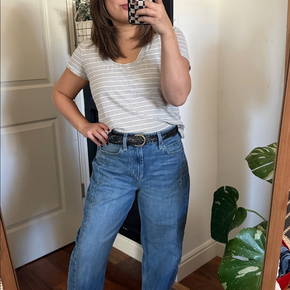 Madewell Cropped Striped High low Top. Size S - Picture 2 of 8